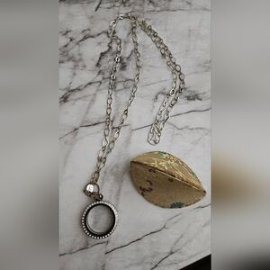 Origami Owl Charm Necklace with Large Pendant and Chain